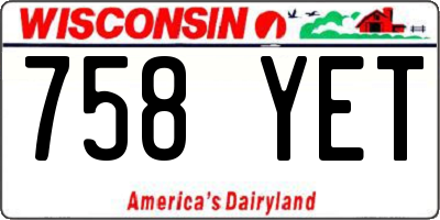 WI license plate 758YET