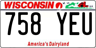 WI license plate 758YEU