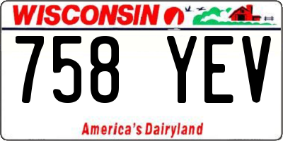 WI license plate 758YEV