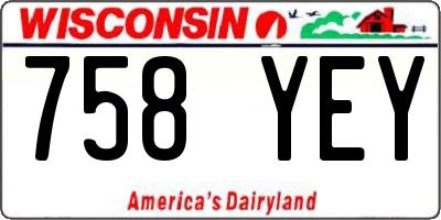 WI license plate 758YEY