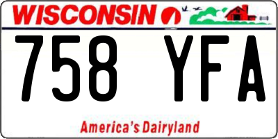 WI license plate 758YFA