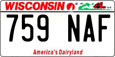 WI license plate 759NAF