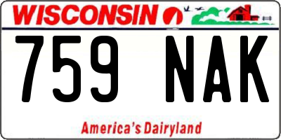 WI license plate 759NAK