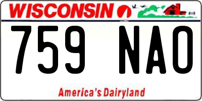 WI license plate 759NAO