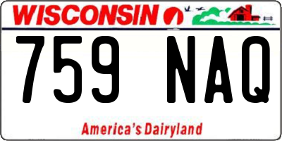 WI license plate 759NAQ