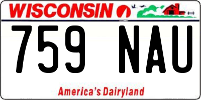 WI license plate 759NAU