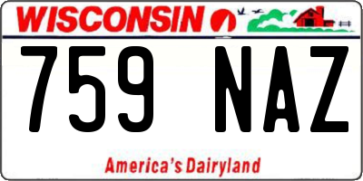 WI license plate 759NAZ