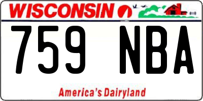 WI license plate 759NBA