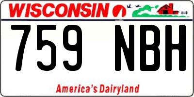 WI license plate 759NBH