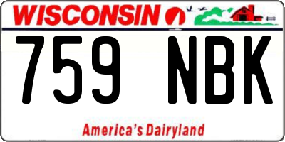 WI license plate 759NBK