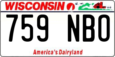 WI license plate 759NBO