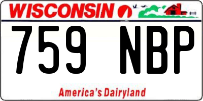 WI license plate 759NBP