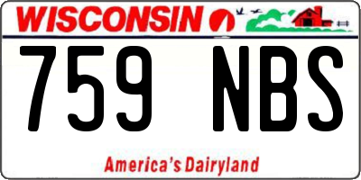 WI license plate 759NBS