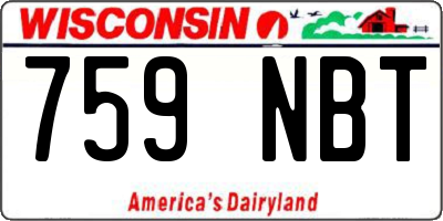 WI license plate 759NBT