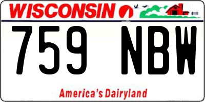 WI license plate 759NBW