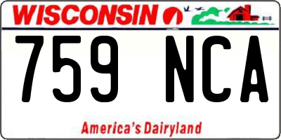 WI license plate 759NCA