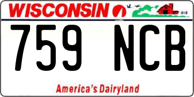 WI license plate 759NCB
