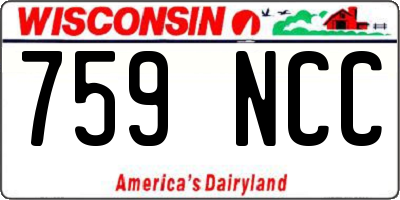 WI license plate 759NCC