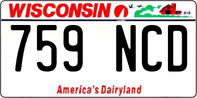 WI license plate 759NCD