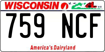 WI license plate 759NCF