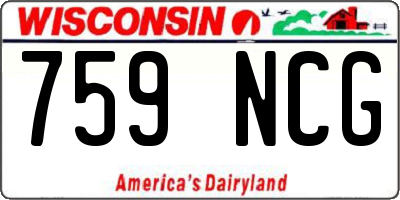 WI license plate 759NCG