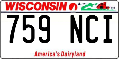 WI license plate 759NCI