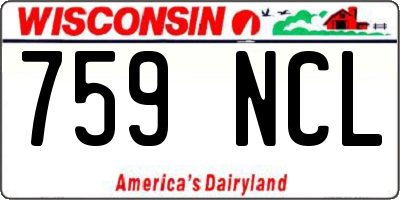 WI license plate 759NCL