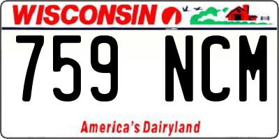 WI license plate 759NCM