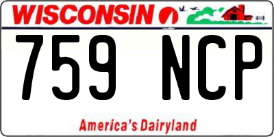 WI license plate 759NCP