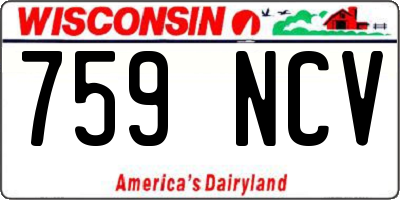 WI license plate 759NCV