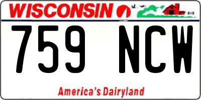 WI license plate 759NCW