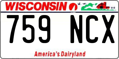 WI license plate 759NCX