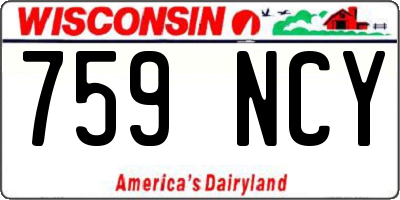 WI license plate 759NCY