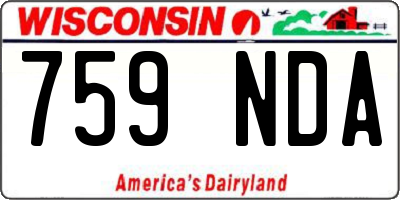 WI license plate 759NDA