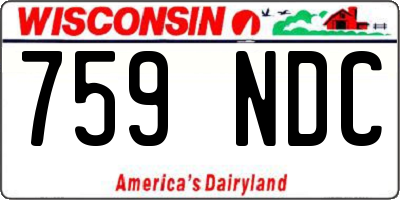 WI license plate 759NDC