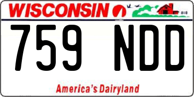 WI license plate 759NDD