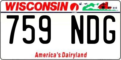 WI license plate 759NDG