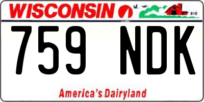 WI license plate 759NDK