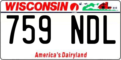 WI license plate 759NDL