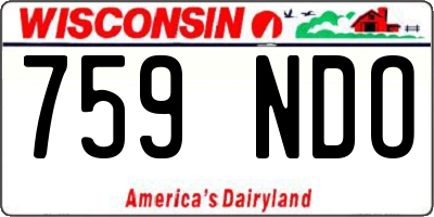 WI license plate 759NDO