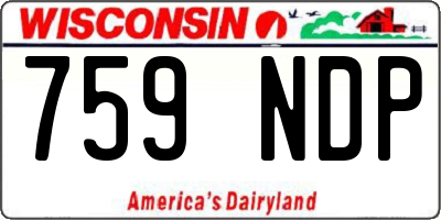 WI license plate 759NDP
