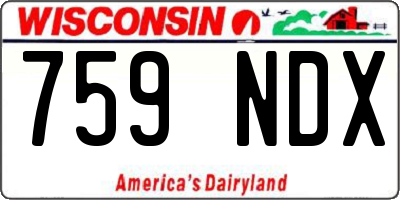 WI license plate 759NDX