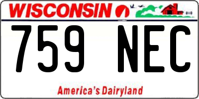 WI license plate 759NEC