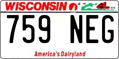 WI license plate 759NEG