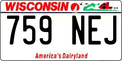 WI license plate 759NEJ
