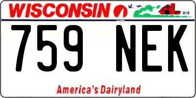 WI license plate 759NEK