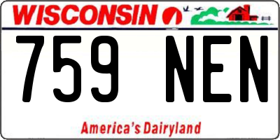 WI license plate 759NEN