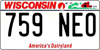 WI license plate 759NEO