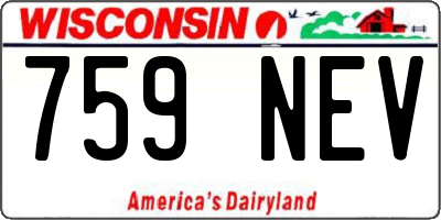 WI license plate 759NEV
