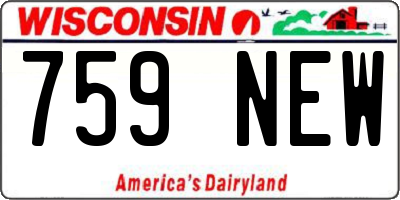 WI license plate 759NEW